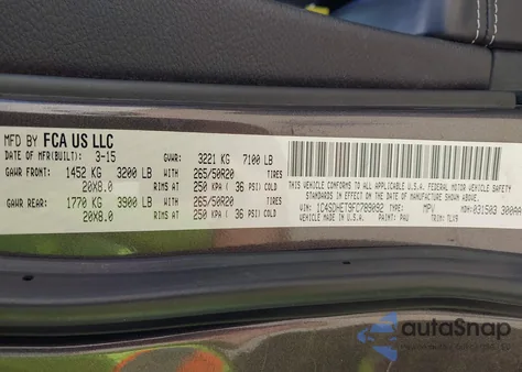 2015 Dodge Durango Citadel from USA, damaged, VIN 1C4SDHET9FC789092
